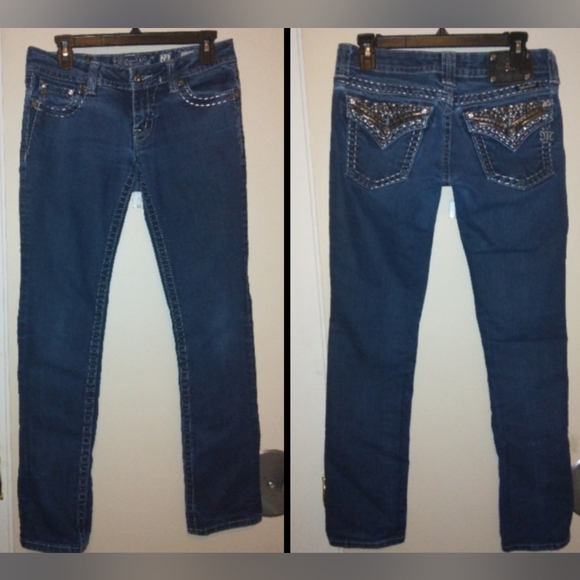 Miss me jeans from Buckle *Tiny Flaw* size 28 decorated flap pockets - Picture 1 of 9